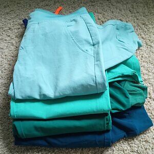 FIGS: Sea Glass, Surgical Green, Hunter Green, Carribean Blue scrub bottoms